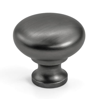 HESTIA HARDWARE 10 Pack 1-1/4 inch Diameter Pewter Round Zinc Cabinet Knobs for Kitchen Bathroom Closet Dresser Cabinets Cupboard (Z1.10.B) - color: Antique Silver