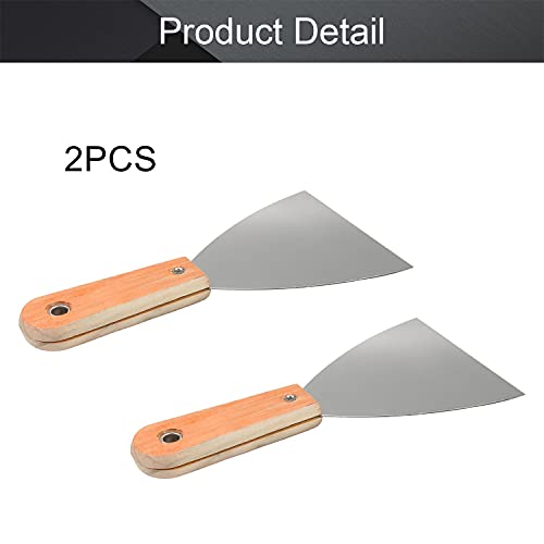 Utoolmart Putty Scraper 4" Cr-V Steel Stiff Putty Knives with Plastic Handle for Taping Paint Wall Floor Tile 2Pcs - size: 4 inch