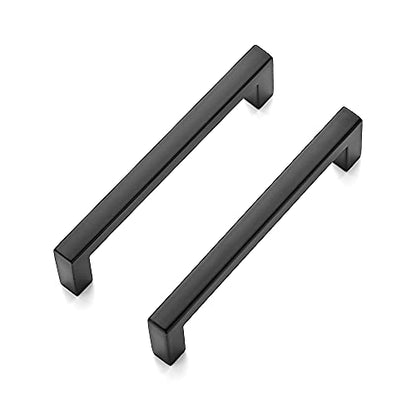 Ravinte 3 Pack Solid 3-3/4 Inch Center to Center Slim Square Bar Drawer Handles Cabinet Hardware - Matte Black Kitchen Pulls - size: Flat Black 3-3/4'' Hole Center