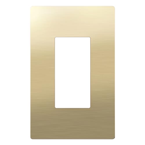 LIDER Screwless Metal-Surface Wall Plate, Decorator Switch Cover, Temperature and Impact Resistant, Stainless Steel, Modern Decoration Upgrade, Mid-Size 1-Gang 4.88" x 3.11", Brushed Brass - color: Brushed Brass, size: 1 Gang