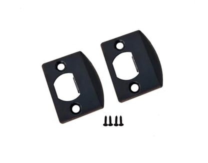 QCAA Solid Brass Latch Strike Plate L 2-1/4" x W 1-7/16", Screw Hole CTC 1-5/8", Aged Classic Bronze, Made in Taiwan, 2 Pack - color: Aged Classic Bronze, size: 2 Pack