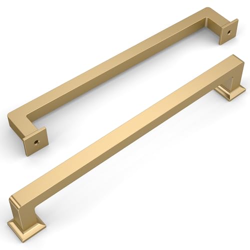 Amerdeco 10 Pack Champagne Bronze Cabinet Pulls 7 Inch Hole Centers Kitchen Cabinet Handles Cabinet Hardware Kitchen Handles for Cabinets Cupboard Handles Drawer Pulls ZH0019 - color: Champagne Bronze, size: 7"/177MM Hole Center