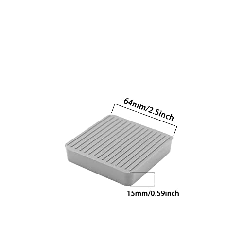 Non Slip Furniture Pads, SAFYY Square Rubber Anti Skid Caster Cups Leg Coasters, Couch, Chair, Feet, and Bed Stoppers with Anti-Sliding Floor Grip, Furniture Floor Protectors - size: 2.5'' Grey 4 Pack