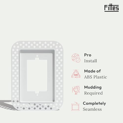 Fittes Flush Drywall Receptacle Mount [Lite]- 2 Gang Cotton White (Pack of 3) - size: 2 Gang (Pack of 3), style: 1 Pack