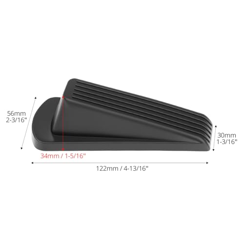 QWORK Door Stoppers, 4 Pack Natural Rubber Wedge, Non-Slip, Door Stop for Wooden, Glass, and Heavy Industrial Door