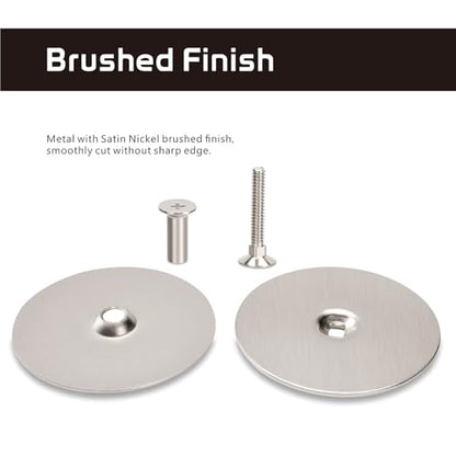 Door Knob Cover, 2-5/8" Diameter Solid Steel Deadbolt Cover Plate, Hole Filler Plate for Door Handle (1, Satin Nickel) - color: Satin Nickel