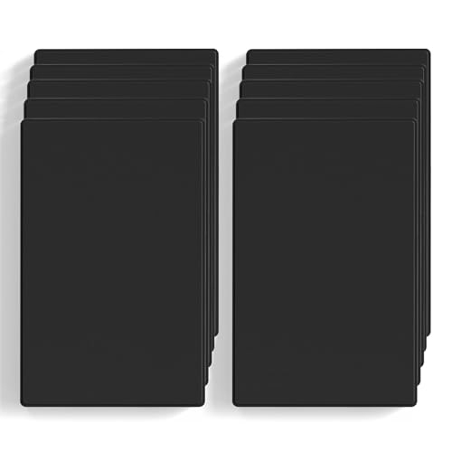 ELEGRP Blank Wall Plate Cover, 1-Gang Screwless Blank Outlet Plate, Mid-Size 4.88" x 3.13" Unbreakable Thermoplastic Blank Faceplate Cover for Unused Outlets/Switches, UL Listed (10 Pack, Matte Black) - color: Black, size: 10 Pack