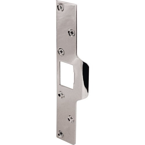 Prime-Line U 9476 Maximum Security Latch Strike, 1-1/4 In. x 7-7/8 In., Steel, Chrome Plated (Single Pack) - size: 1 Count (Pack of 1)