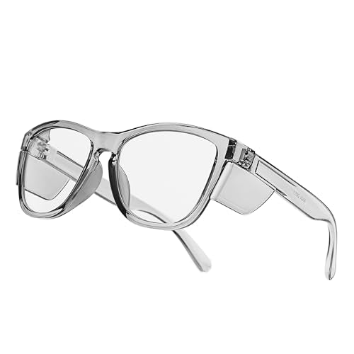Z87 Anti-Fog Photochromic UV400 Blue Light Blocking Impact Resistant Protective Wraparound safety Glasses - color: Grey