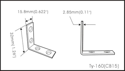 QCAA Heavy Duty Wider L Bracket 3.0mm(0.118") Thickness, 90 Degree, for Wooden Frame Bed Furniture Bookshelf, 32 x 32 x 16 x 3.0 mm, Made in Taiwan, 12 Pack - color: 32mm, size: 12 Pack