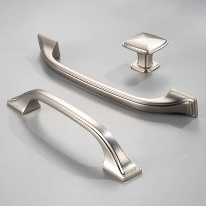 Brushed Nickel Cabinet Knobs Nickel Drawer Knobs, 10 Pack 1-1/4 Inch, 1990 Square Single Hole Cabinet Pulls for Kitchen Cabinets Drawers Bedroom Dresser Cupboard Bathroom Vanity - color: Brushed Nickel, size: 1-1/4 Inches, style: 10 Pack Square Knob
