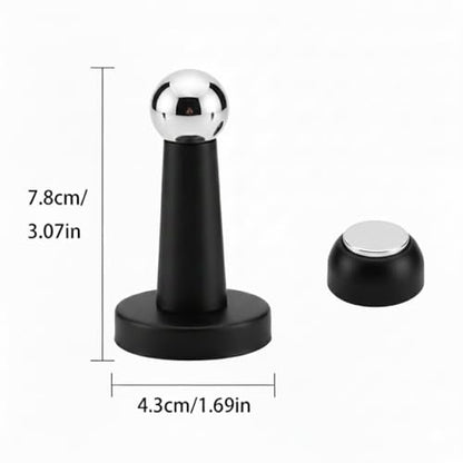 Door Stopper, Heavy Duty Stainless Steel, Strong Magnetic Stop, Catch, Powerful Holder for Bedroom, Bathroom, Kitchen, Keep Your Door Open (Black)