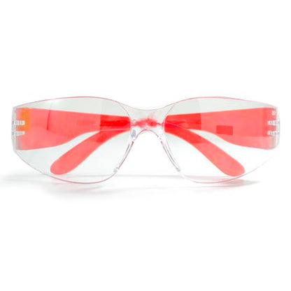 JORESTECH Safety Glasses, ANSI Z87+ Compliant, Impact-Resistant Polycarbonate Lenses, UV Protection, Anti-Scratch Coating, 12-Pack - color: Red-clear