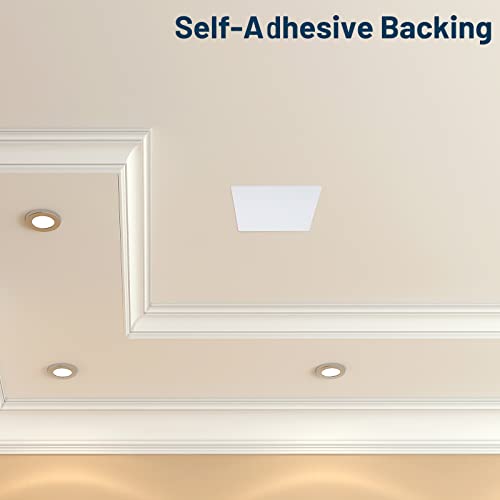 Sosation 6 Pcs Square Plastic Flat Blank Plate Wall Hole Cover Ceiling Cover Plate with 48 Pcs Double Faced Adhesive Tape for Ceilings or Wall(12 Inch) - size: 12 Inch