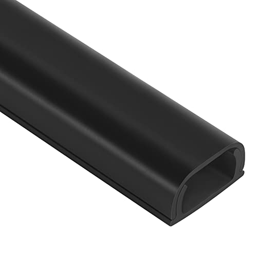 Cable Hider Raceway Kit, Wire Hiders for TV on Wall 68in (4X L17in), Paintable Cord Cover Channel, Cord Hider for Wall Mounted TV in Home Office, W0.95in X H0.47in, Black - color: Black, size: W0.95in X H0.47in X L68in