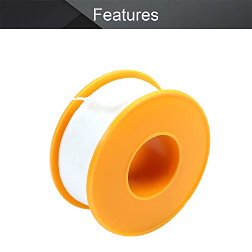Othmro 6Pcs PTFE Industrial Sealant Tape 0.78inch Width, 7.87mil Thick, 787inch Length Plumbing Tape Pipe Tape PTFE Pipe Sealant Tape Industrial Thread Sealants Teflon Tape for Plumbers White Orange