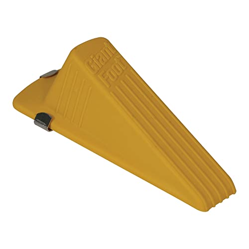 Master Caster Giant Foot Magnetic Doorstop, No-Slip Rubber Wedge, 3.5w X 6.75d X 2h, Yellow