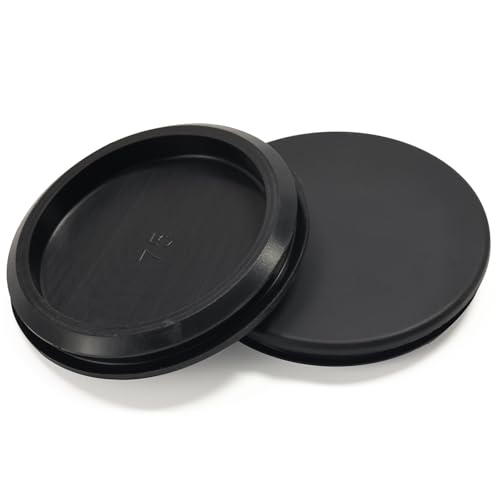 2 Pcs 75 mm Silicone Rubber Plugs Snap in Locking Hole Plugs for 75 mm (2-15/16") Round Holes, Flush Type Rubber Stoppers, Flexible Tube Pipe End Caps Covers, Waterproof Sealing Plugs, Black - color: Black, size: Dh:2-15/16"(75mm)