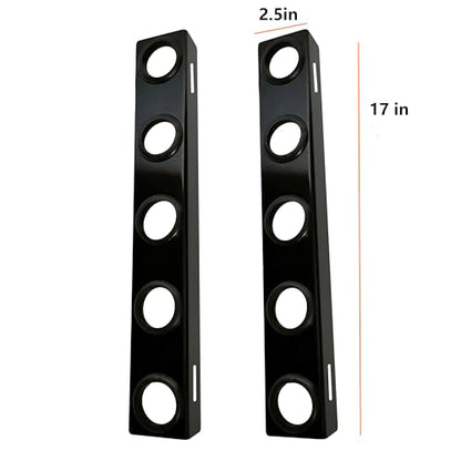Landscape Hand Trailer Rack for Law Equipment, 5 Holes Hand Tool Storage Holder with Rubber Grommets and Mounting Hardware for Shovels, Rakes, Holes, Pickaxes and Other Straight Handel Tools