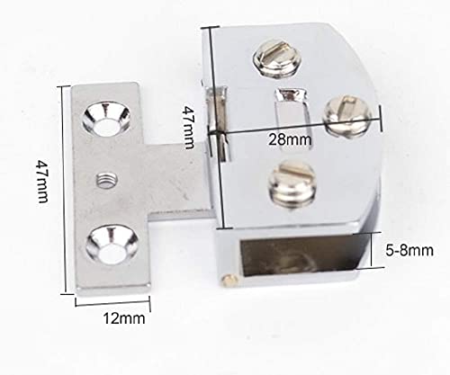 [2 Pieces] Cabinet Glass Door Hinges 90-Degree Frameless Glass Door Hinges for 5-7mm (Silver) - color: Silver 2 Pieces