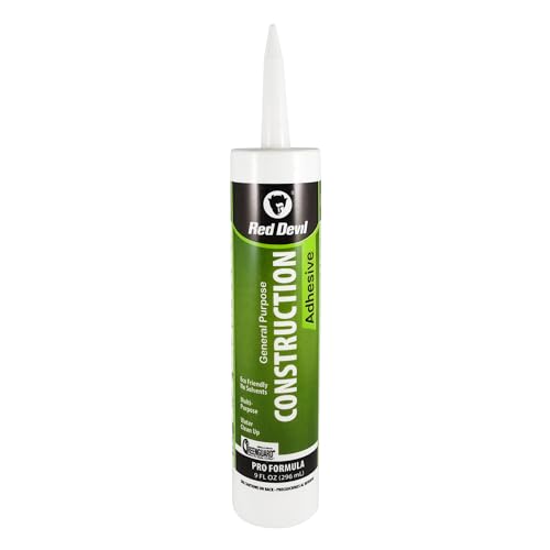 Red Devil 077606 General Purpose Construction Adhesive, 9 oz, 1-Pack, White - size: 1 Pack, style: 9 oz.