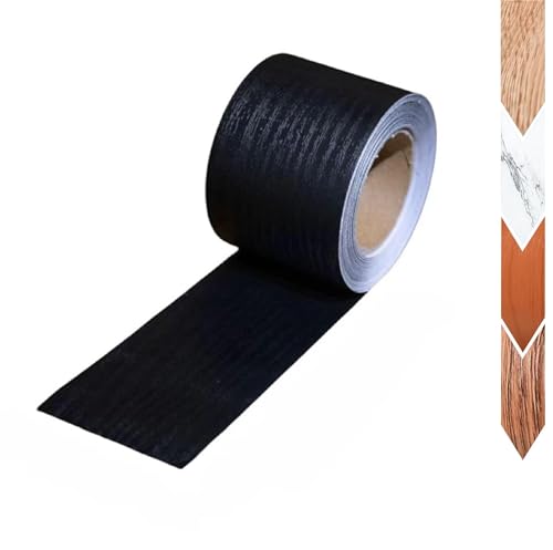 Wood Grain Repair Tape, 2" x 32ft Self Adhesive Tape for Furniture, Flooring, Cabinets, Doors, Windows, DIY Crafts - Durable, Easy to Use for Seamless Repairs - color: Black, size: 2.0 in