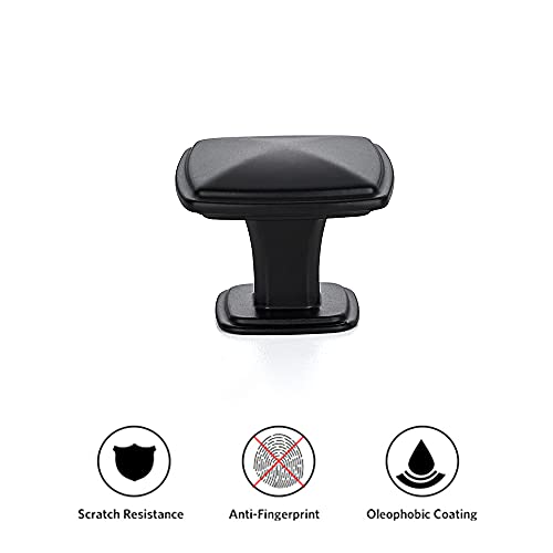 Ravinte 15 Pack Matte Black Kitchen Cabinet Square Knob Single Hole Cabinet Hardware for Dresser Drawer Pulls and Knobs - color: Black