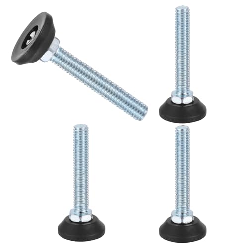 uxcell 3/8"-16 Thread Furniture Feet Levelers, 4Pcs 75mm l Adjustable Furniture Feet Screw in Threaded Leveling Leg Screw on Chair Foot Glides Leveling for Table Chair Cabinet Black - size: 3/8"-16 75mm