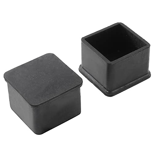 Uenhoy 8 Pcs Square Chair Leg Caps Anti-Slip Rubber Chair Tips Black Table Chair Leg Floor Protectors 1-1/2" x 1-1/2" (38mm x 38mm)