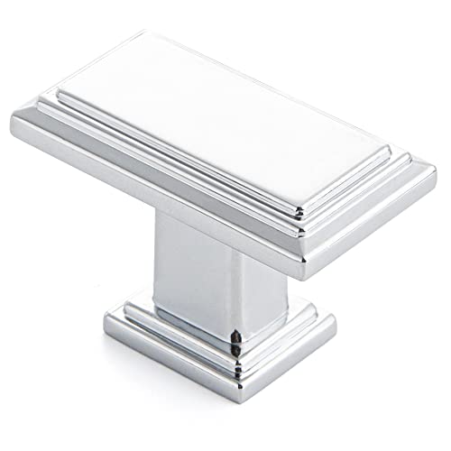 Ravinte Cabinet Knobs Rectangular Kitchen Drawer Knobs for Cabinets and Dresser (Polished Chrome, 1 Pack) - color: Polished Chrome