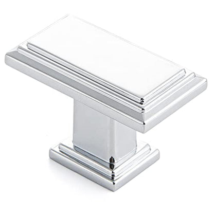 Ravinte Cabinet Knobs Rectangular Kitchen Drawer Knobs for Cabinets and Dresser (Polished Chrome, 1 Pack) - color: Polished Chrome
