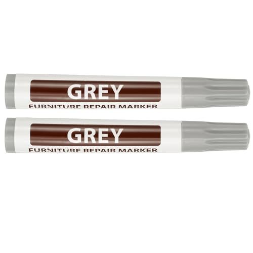 PATIKIL 2Pcs Furniture Markers Touch Up, Furniture Repair Kit Wood Markers for Scratches Wood Floor Holes Tables, Grey - color: Gray