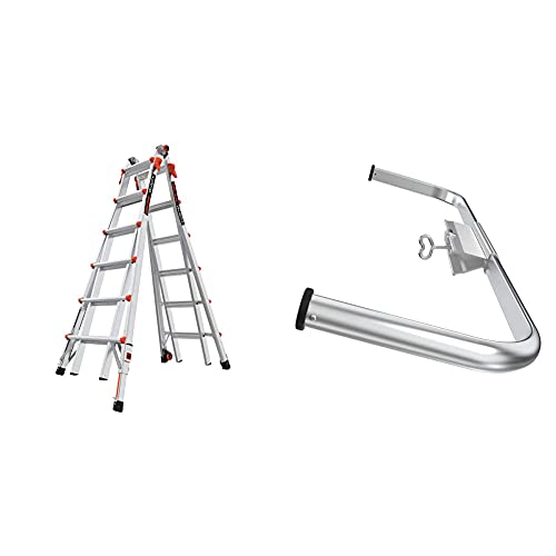 Little Giant Ladder Systems 15426-801 Velocity 26 Type IA w/Ratcheting Levelers Multi-Position Ladder, Ft, Aluminum with Little Giant 10111 Wing Span/Wall Standoff - size: 26 Ft., style: With Levelers
