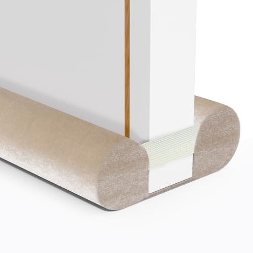 Upgraded Door Draft Stopper for Bottom of Door, Under Door Gap Filler for Big Gap, No Folding Required, Flexible Installation Door Sweep soundproofing Strip for Home & Apartment, 28-32in, Beige - color: Beige, size: 28-32in