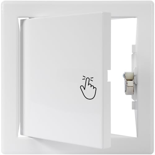 Repa Market 6 x 6 Inch Access Panel for Drywall – White Galvanized Steel Wall Hole Cover/Access Door Panel with Click Function – Heavy-Duty Service Hatch for Plumbing, Electrical, HVAC Access Door - color: White - With Click function, size: 6 x 6