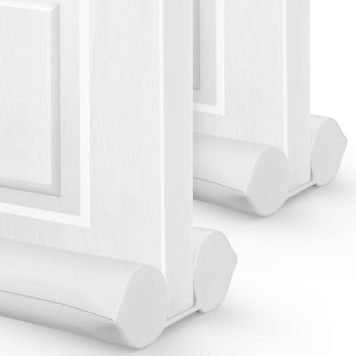 2 Pack Under Door Draft Stopper - Bottom Door Gap Filler & Seal - Fits 30” to 36” Door, Block Cold Air, Noise, Sound, Wind, Bugs, Easy to Use, Double Side Block, No Adhesive, White - color: White, size: 36 Inch (Pack of 2)