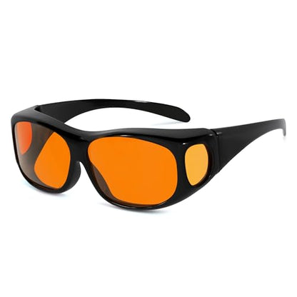 Eyekepper 100% Blue Light Blocking Fit Over Glasses for Improve Sleep, Blue Light Glasses for Women Men Nighttime, Computer Protection Eyewear - color: 1806-black-100% Blue Light Blocking