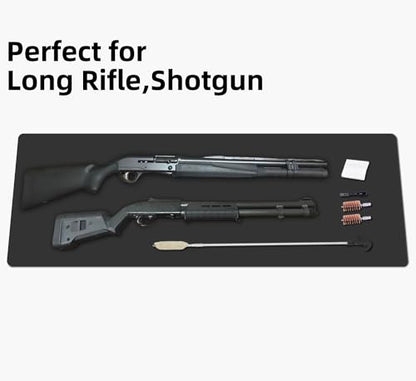 Large Gun Gleaning Mat for Pistol Rifle Shotgun, Oil-Resistant Gun Cleaning Pad, Non-Slip Waterproof Leather Workbench Mat Desk Pad for Gun Maintenance - color: Black, style: 48"x17"