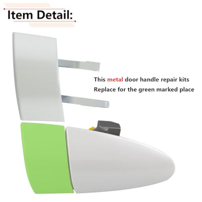 RLB-HILON Metal Right Door Handle Repair Kits Compatible with Honda CRZ CR-Z 2011 2012 2013 2014 2015 Year, White Color