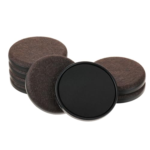 Felt Furniture Sliders for Hardwood Floors - Furnigear 8 PCS 5" Furniture Moving Pads Sliders – Heavy Duty Felt Sliders Chair Leg Floor Protectors - Move Your Furniture Easily & Safety (Brown+Black) - size: 5 inch - 8 PCS Brown
