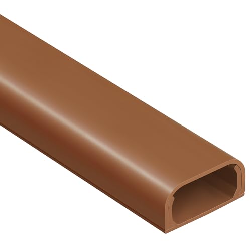 ZhiYo Cable Hider Raceway Kit, 68in (4X L17in) Wire Hiders for TV on Wall, Paintable Cord Cover Channel, Cord Hider for Wall Mounted TV in Home Office, 0.95in (W) x 0.47in (H), Brown - color: Brown, size: W0.95in X H0.47in X L68in