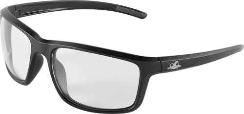 Bullhead Safety Eyewear Pompano Glasses - Anti-Fog, Lightweight, Impact/Scratch Resistant, UV Blocking Sunglasses for Cycling, Fishing, Driving, Clear/Matte Black - color: Clear Lens, Matte Black Frame, style: Anti-fog