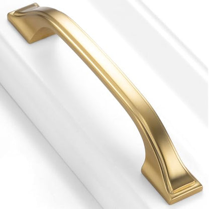 10 Pack Brushed Gold Cabinet Pulls 3-3/4 Inch Gold Cabinet Handles Gold Hardware for Kitchen Cabinets 8222 Drawers Bedroom Dresser Bathroom Vanity Cupboard - color: Brushed Gold, size: 3-3/4 Inches, style: 10 Pack Arch Pull