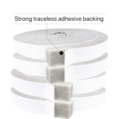 Weather Stripping Door Seal 1 Inch W X 1 Inch T, Open Cell Foam Insulation Air Conditioner Window Seal, Total Length 26 Feet (6.5ft x 4 Rolls) - color: Gray, size: 1" (W) x 1" (T) x 26' (L)