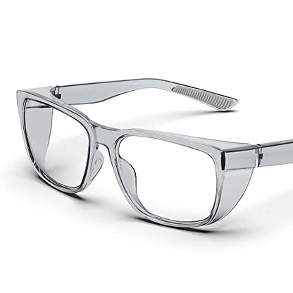 DILANCO Clear Safety Glasses Goggles With Side Shields for Women Men,Fog & Scratch-Resistant Complete UV Protection Eyewear - color: Grey