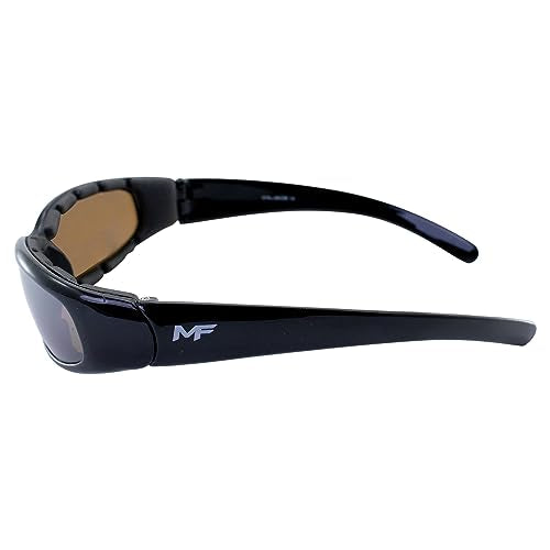 MotoFrames MF Chill Padded Motorcycle Sunglasses Black Frame w/Driving Mirror Lens