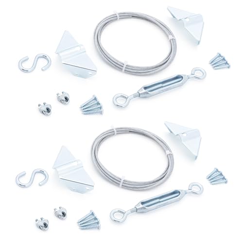 Durable Anti Sag Gate Kit for Wooden Fence, Anti-Sag Gate Support Cable Kit in Zinc,Anti-Sagging Fence Gate Kit Steel Gate Hardware,No Sag Wood Door Repair Kit Gate Frame Kit for Outdoor, 2 Pack - color: Clear, size: 2 Pack