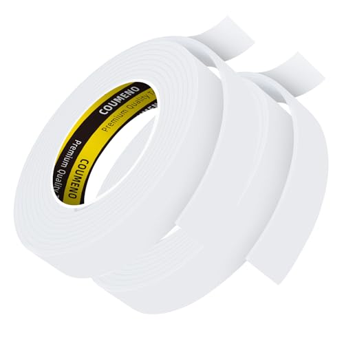 Single-Sided Adhesive EVA Foam Tape 2 Pack 1in x 10FT,White Foam Weather Stripping,Door Seal & Window Insulation Tape,Waterproof Sound Proof Seal Strip for Doors,Garage Door & Gap Sealing - color: White, size: 2 Pack 1in x 10FT