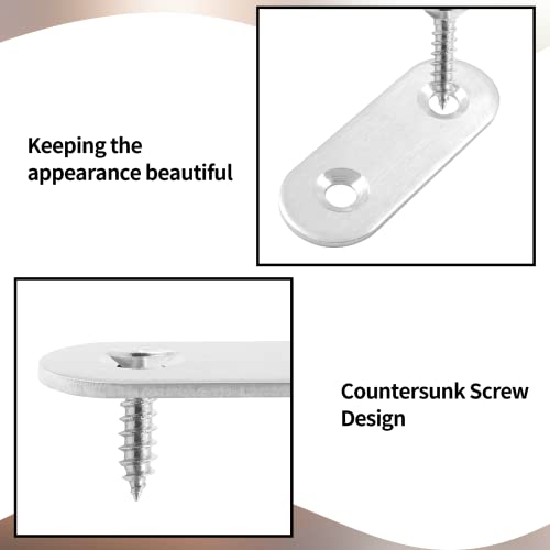 Jiozermi 24 Pcs Straight Brace, Flat Brace 1.6” x 0.6”, Stainless Steel Straight Bracket, Mending Joining Plates for Wood, Board, Bed Frame, Furniture & Shelves, Silver - size: Silver, 1.6” x 0.6”, 24 Pcs