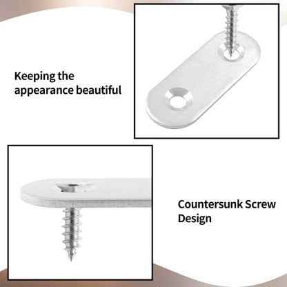 Jiozermi 24 Pcs Straight Brace, Flat Brace 1.6” x 0.6”, Stainless Steel Straight Bracket, Mending Joining Plates for Wood, Board, Bed Frame, Furniture & Shelves, Silver - size: Silver, 1.6” x 0.6”, 24 Pcs
